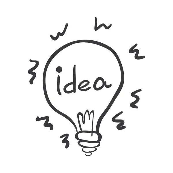 Glühbirne mit Ideenaufschrift — Stockvektor