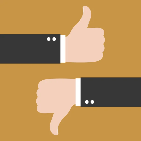 Thumbs Up and Thumbs Down — Stock Vector