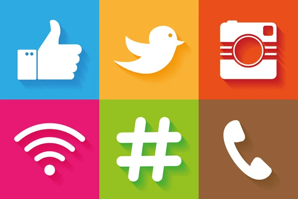 Ikony dla sieci społecznościowych — Wektor stockowy