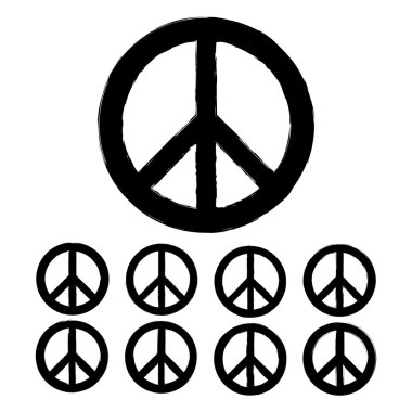 Monochrome peace symbols clipart