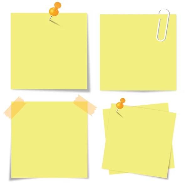 Sticky yellow paper set — Stock Vector