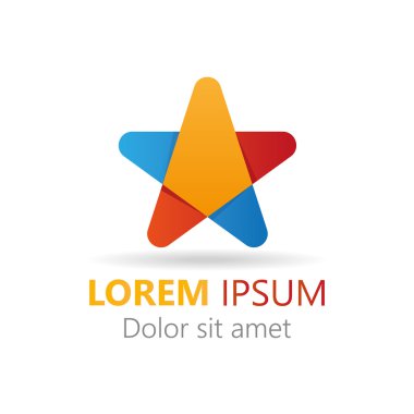 Soyut şık renkli yıldız simgesi. Öğeleri simge logosu