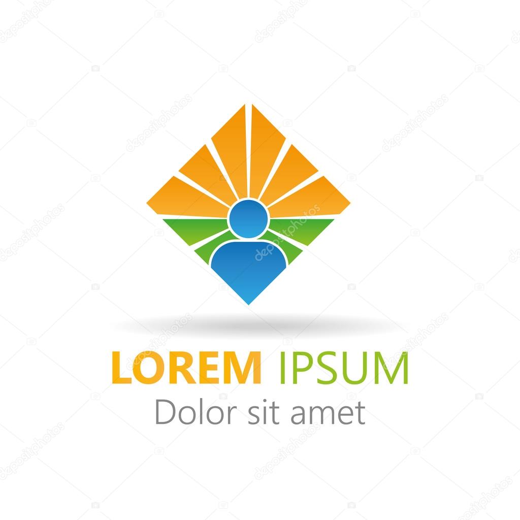 Successful people business icon logo on white background