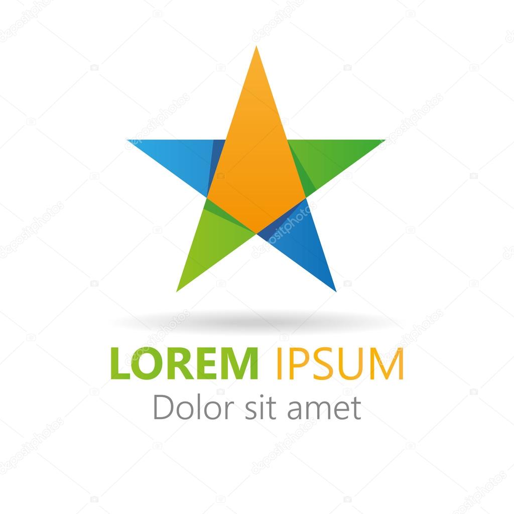 Abstract stylish colorful star icon. Elements icon logo