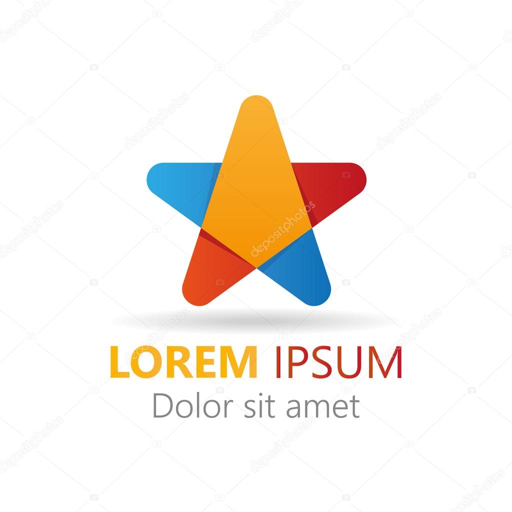 Abstract stylish colorful star icon. Elements icon logo