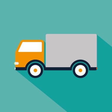 Truck icon on blue clipart