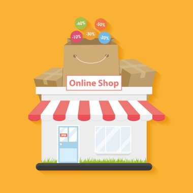 Online alışveriş. Düz stil