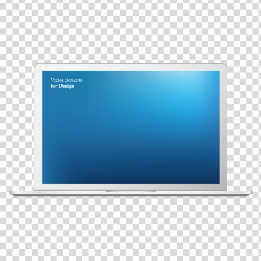 Modern laptop isolated on white clipart