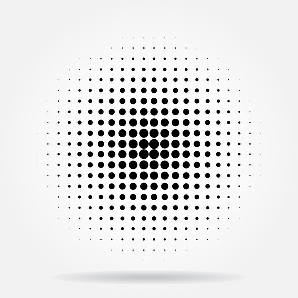 Halftone dots radial