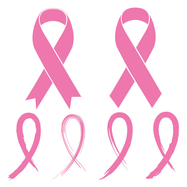 Розовая лента на белом
