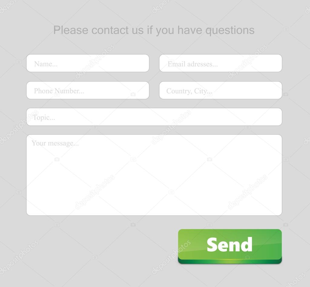 Feedback form for site design