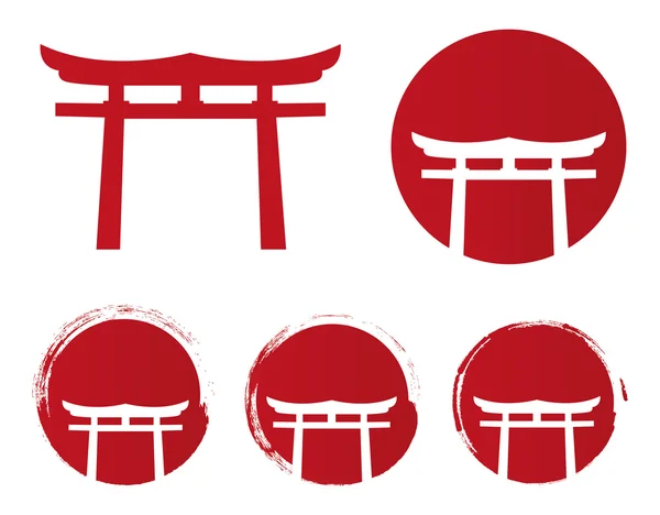 Japan elements on white — Stock Vector