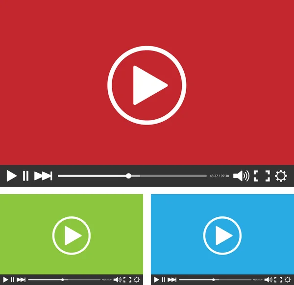 Video player set — Stock Vector