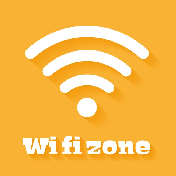 Icono blanco Wifi en naranja — Vector de stock