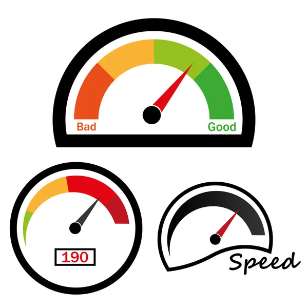 Snelheidsmeter. abstracte symbool van snelheid. — Stockvector