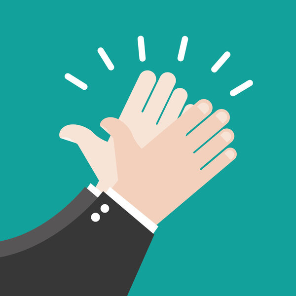 Руки хлопают векторными иконками
