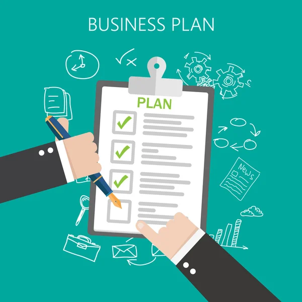 Business plan Flat vector — Stock Vector