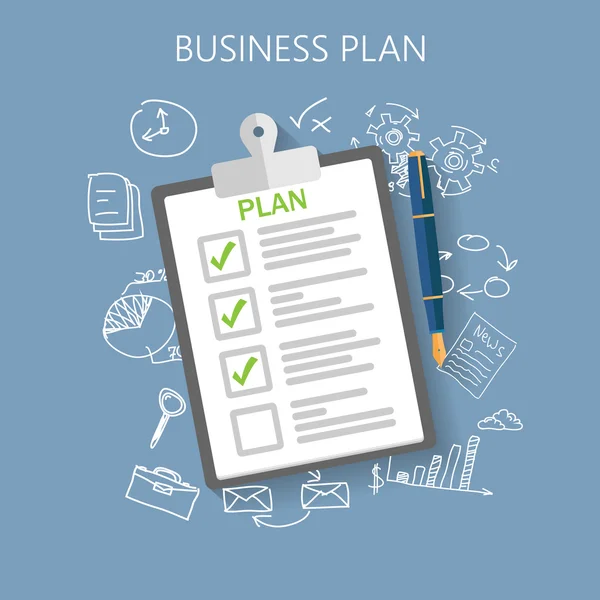 Business plan Flat — Stock Vector