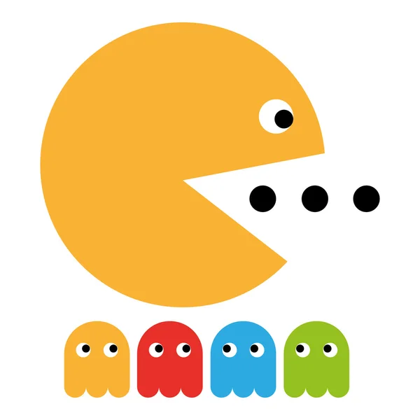 Jouer jeu pacman — Image vectorielle