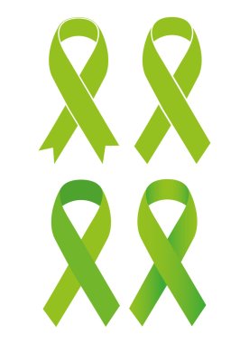 Symbol of Scoliosis. Green ribbon clipart