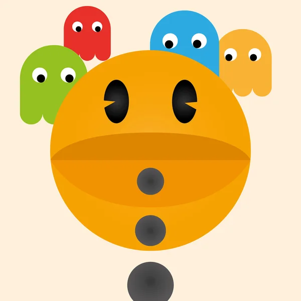 Jugar pacman juego — Vector de stock