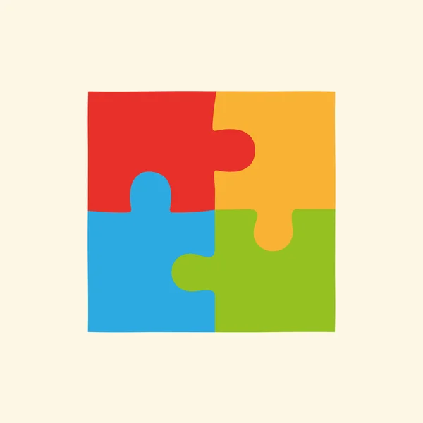 Puzzle plat, logo — Image vectorielle