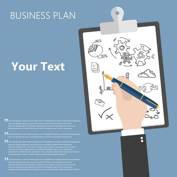 Business plan Flat — Stock Vector