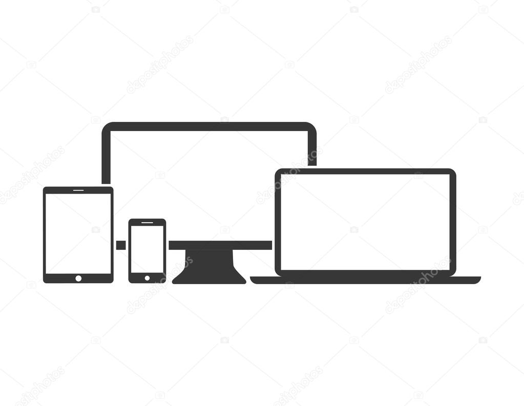 Flat design devices icons
