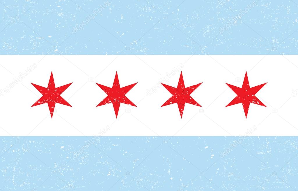 Chicago vector flag