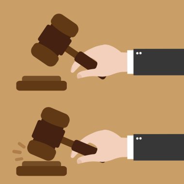 Yargıçlar tokmak tutan el