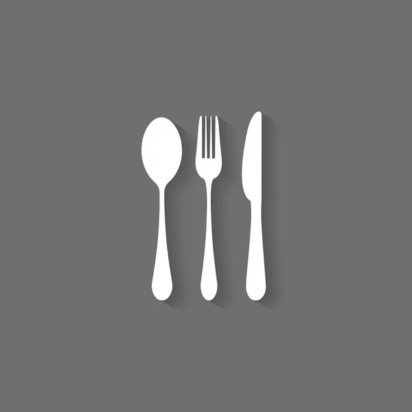 Çatal, bıçak, çorba kaşığı işareti simgesi — Stok Vektör