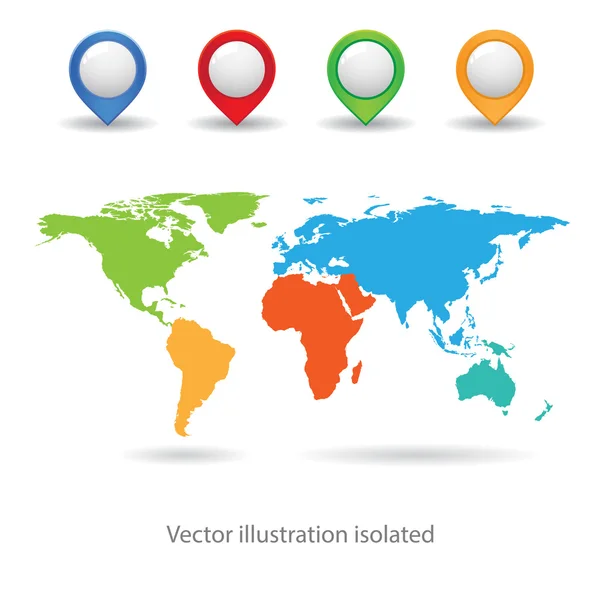 Mapa com ícone de cor de ponto — Vetor de Stock