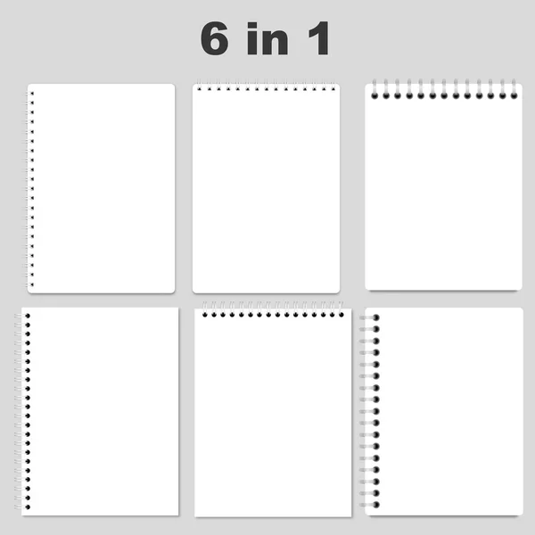 Carnet de notes spirale réaliste vierge — Image vectorielle