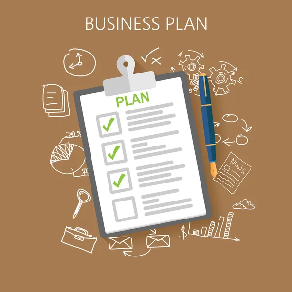 Business plan Flat vector — Stock Vector