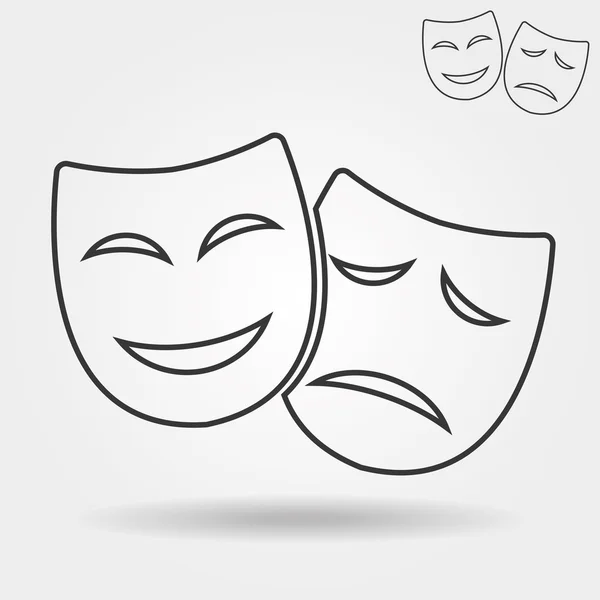 Teatr maska ikona — Wektor stockowy