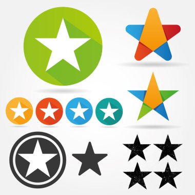 Renkli yıldız simgeler kümesi Mega