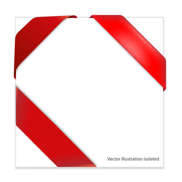 Red corner ribbon — Stock Vector