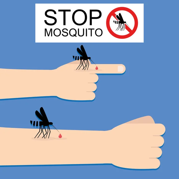 Stop mosquito background. — Stock Vector