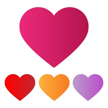 Düz stil kalp simgesi