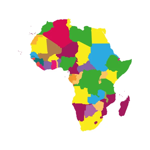 Barevná mapa Afriky — Stockový vektor