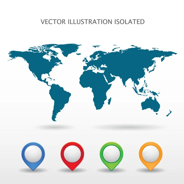 Mapa com ícone de cor de ponto — Vetor de Stock