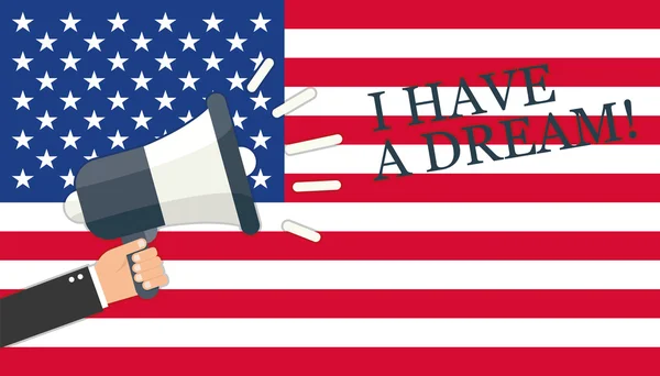 Bandera americana - Tengo un sueño — Vector de stock