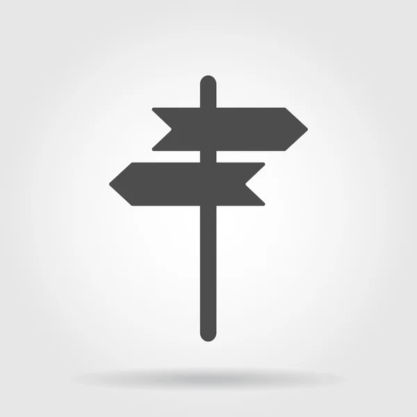 Black Signpost - icon — Stock Vector
