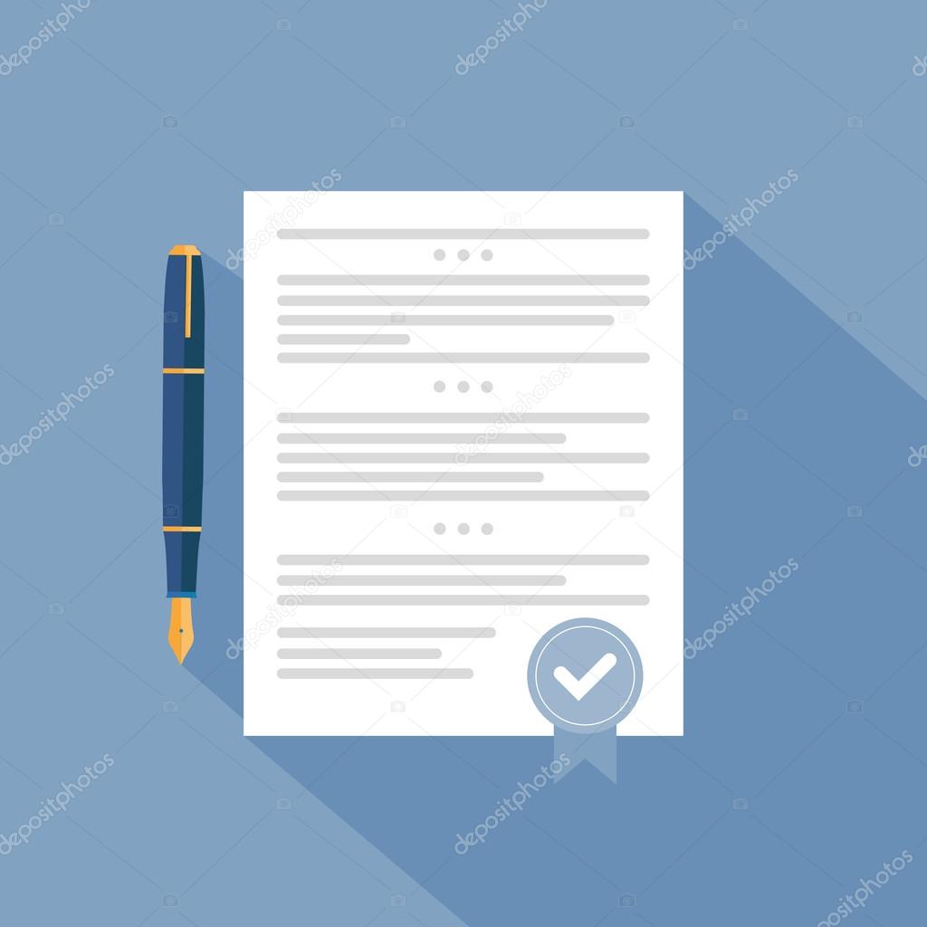 Contract icon in a flat style