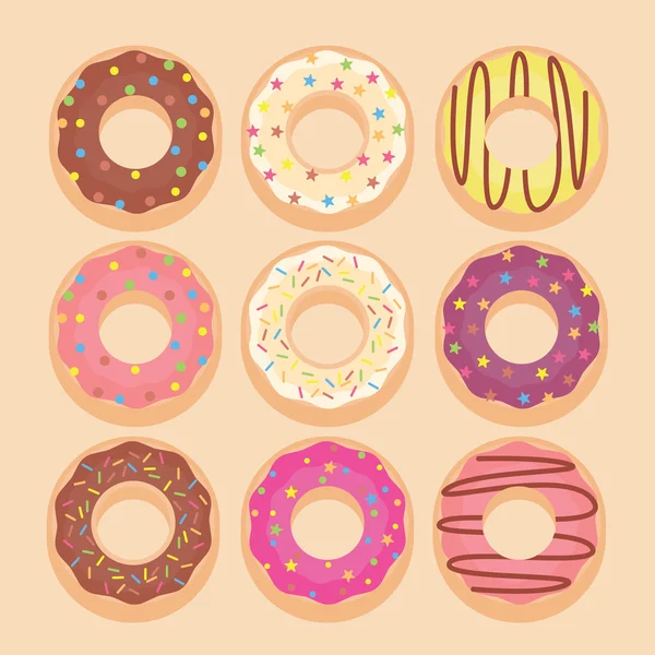 Donuts set icon. — Stock Vector