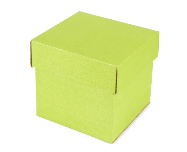 Zielone Pudełko Prezenty Izolowane Białym Tle — Zdjęcie stockowe