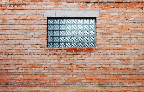 Industrial Brick Wall Glass Blocks Window — Stock Photo, Image