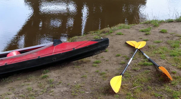 Kayak Paddles Coast River Spring Extreme Water Entertainment Active — Stock Photo, Image