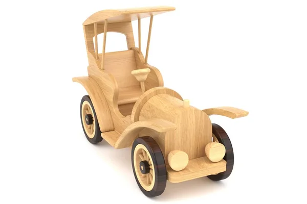 Wooden Toy Car Render — Stock Photo, Image