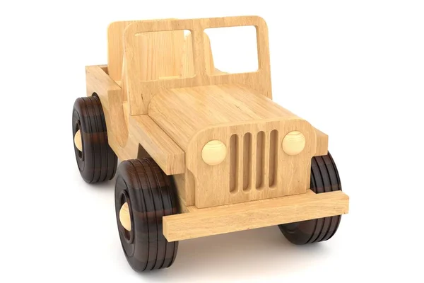 Wooden Toy Car Render — Stock Photo, Image